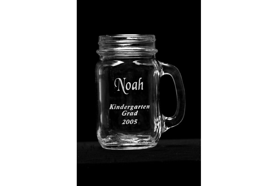 Personalized 16 oz Mason Jar Mug -Baby